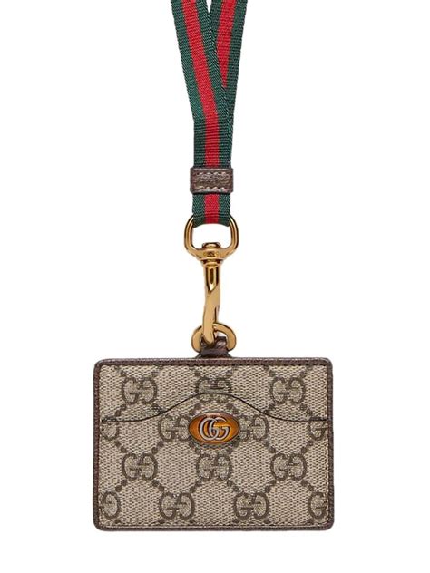 lanyard card holder gucci|gucci id badge holder.